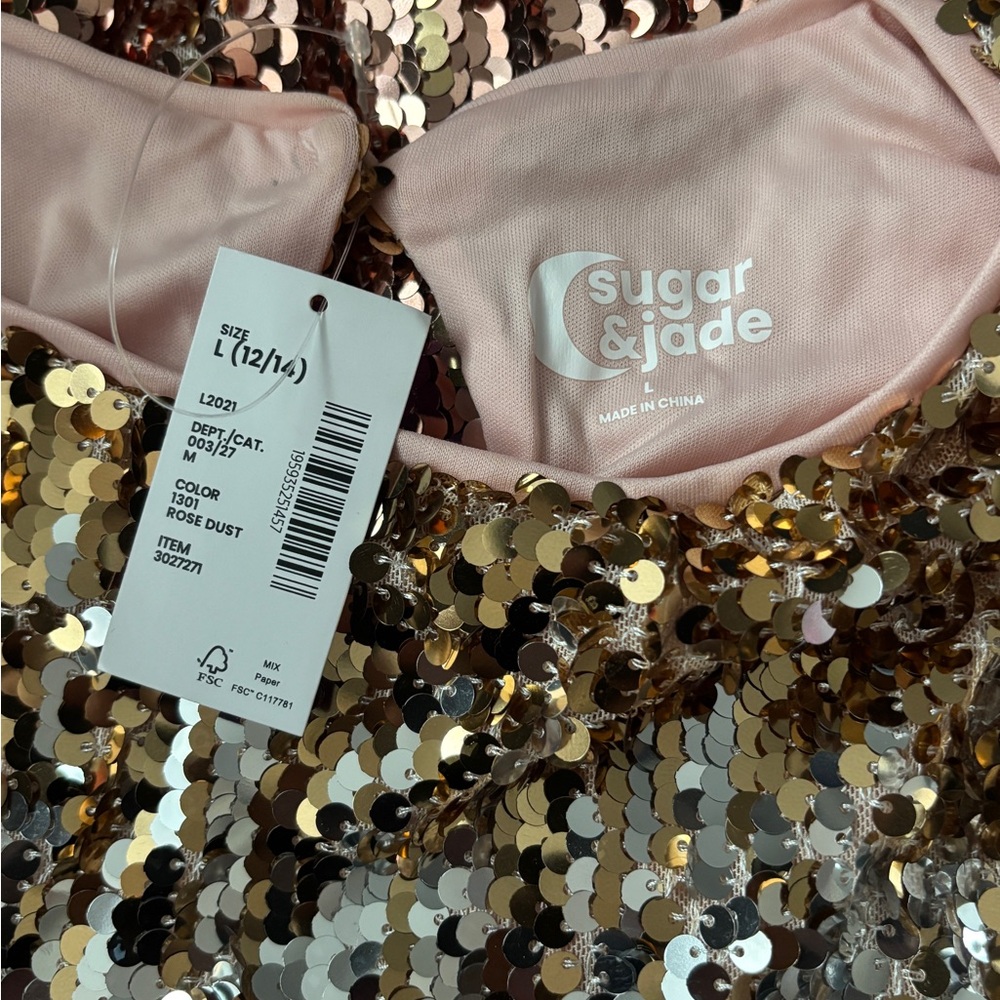 Sugar & Jade Rose Dust Sequin Kids Dress